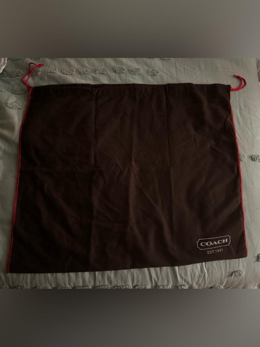 Coach XL Brown Logo Dust Bag with Red Trim 22x19.5”